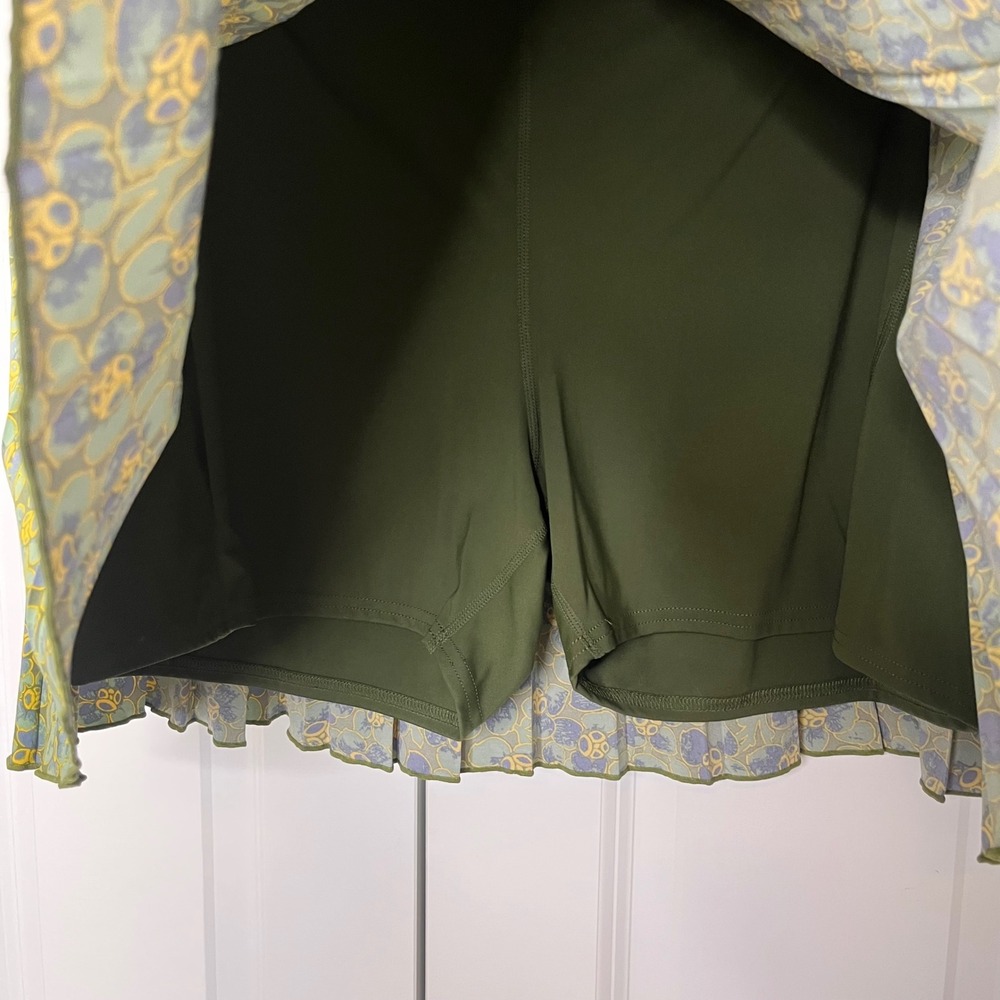 Toad&Co Sunkissed Skort XL Green Floral Pleated Built In Shorts - Picture 7 of 12